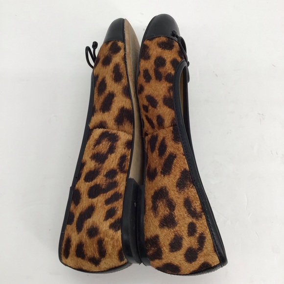 Talbots Penelope Cap Toe Ballet Flats Calf Hair Leather Career Blk/Tan Size 8.5 - Picture 6 of 11